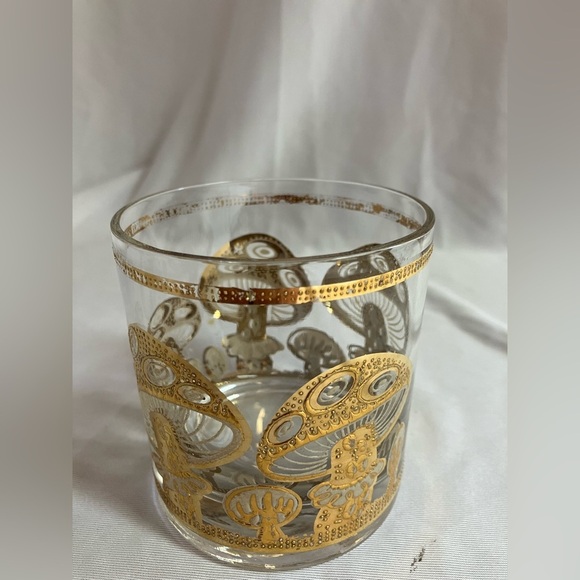 Vintage Culver Inspired Mushroom Glass with Gold Design - Picture 9 of 10